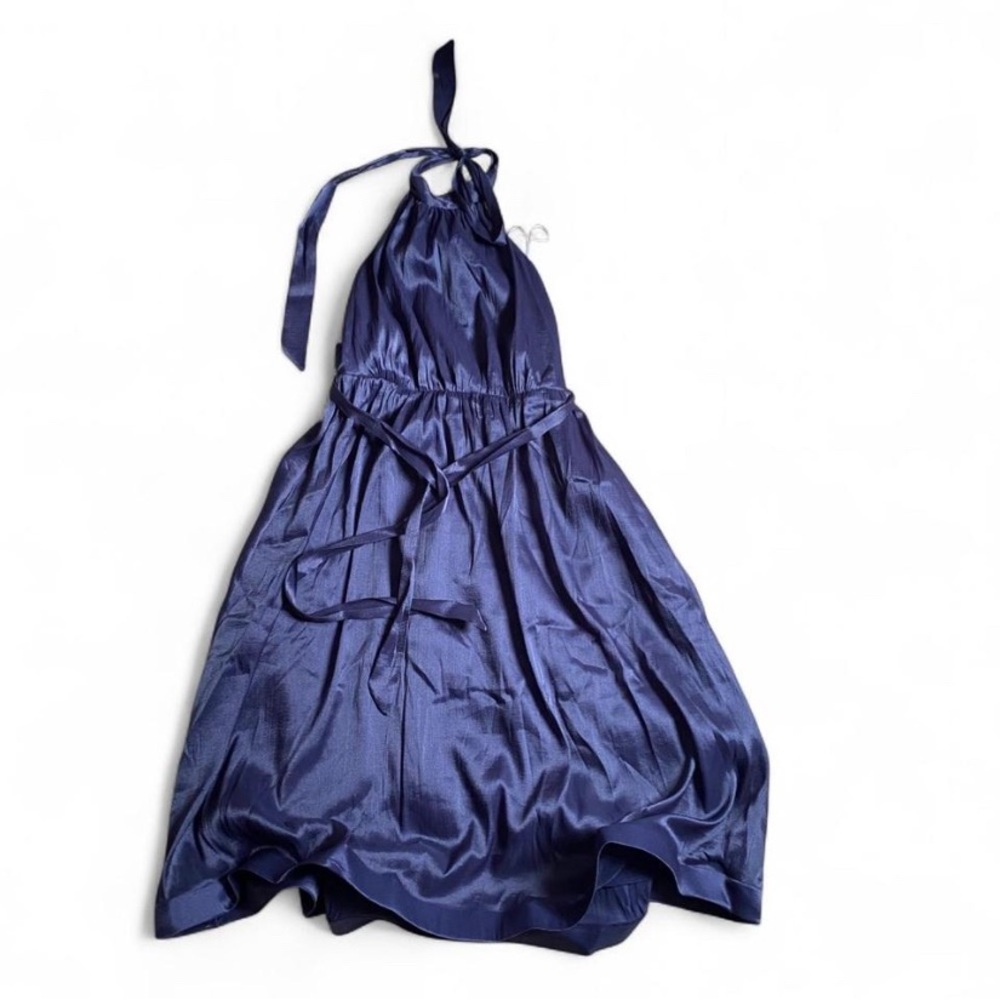 Lulus Halter Midi Dress Size Large Navy Blue